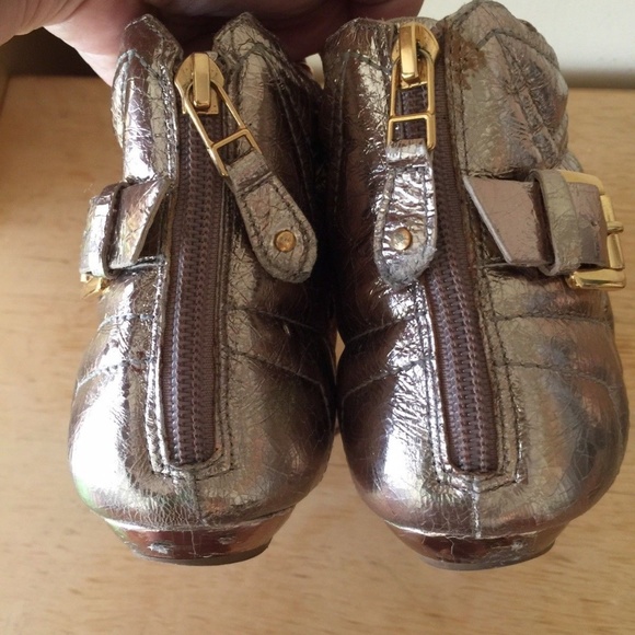 Pedro Garcia Gold Leather Gladiator Sandals 38 / 7 - Picture 4 of 8